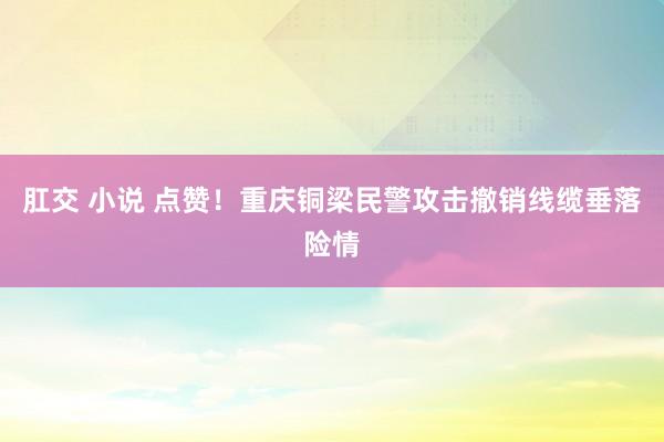 肛交 小说 点赞！重庆铜梁民警攻击撤销线缆垂落险情