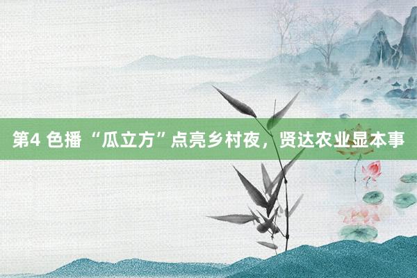 第4 色播 “瓜立方”点亮乡村夜，贤达农业显本事