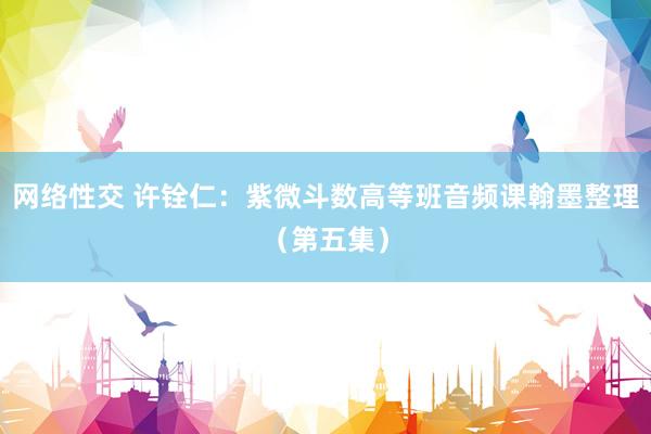网络性交 许铨仁：紫微斗数高等班音频课翰墨整理（第五集）